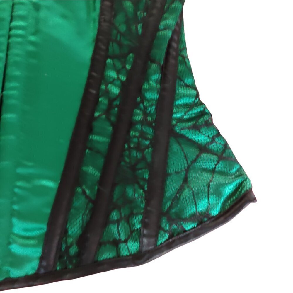 Burleska Green Satin and Lace Corset - Picture 3 of 11
